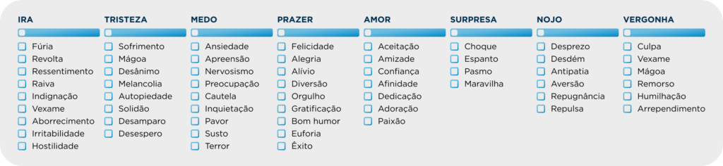 principais emoções da gestão das emoções
