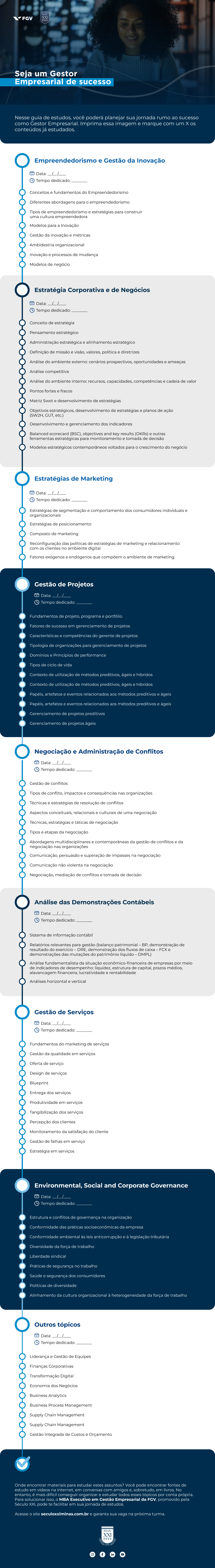 plano de estudos completo para gestor empresarial